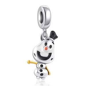 NWOT Frozen Olaf Snowman Dangle Charm Sterling Silver 925